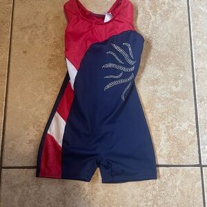 Danskin Red and Blue Kids Swim One Piece